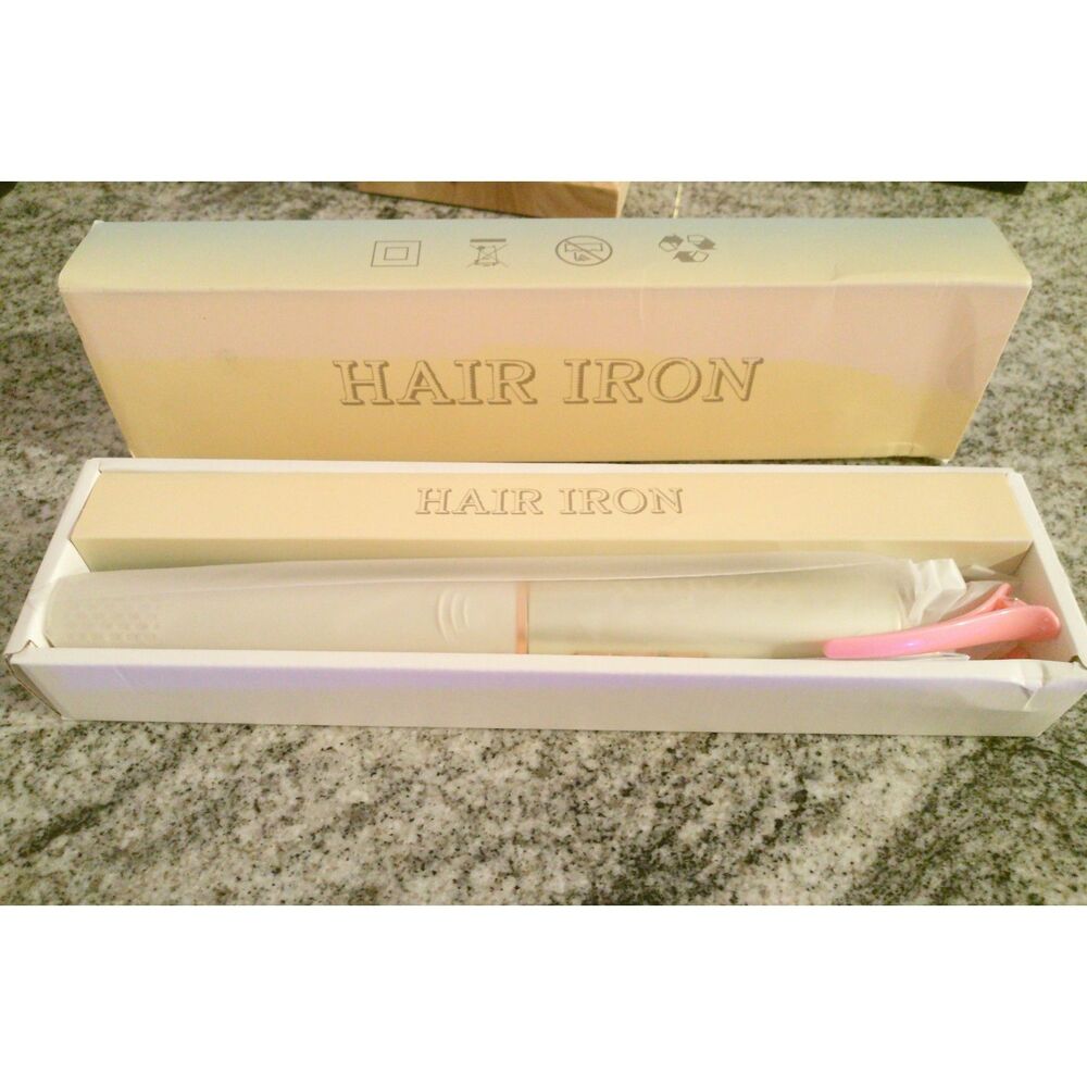 New Flat Iron Hair Straightener 20s Heat-Up 4 Temps LED Ionic White Gold - Picture 12 of 14
